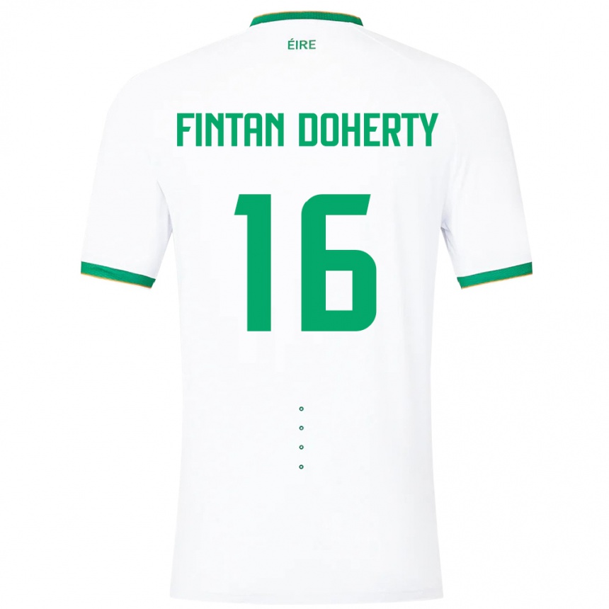 Niño Fútbol Camiseta Irlanda Fintan Doherty #16 Blanco 2ª Equipación 24-26 México