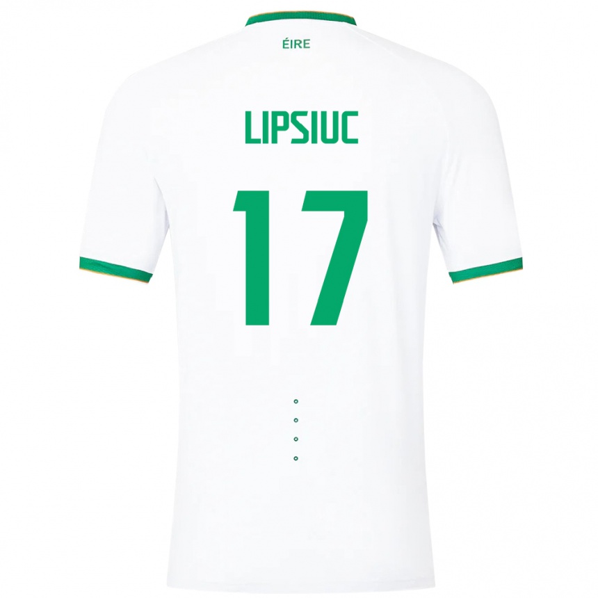 Niño Fútbol Camiseta Irlanda Darius Lipsiuc #17 Blanco 2ª Equipación 24-26 México