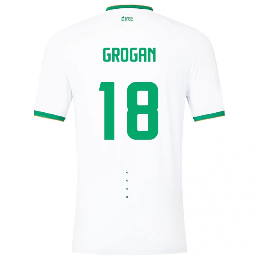 Niño Fútbol Camiseta Irlanda Christy Grogan #18 Blanco 2ª Equipación 24-26 México