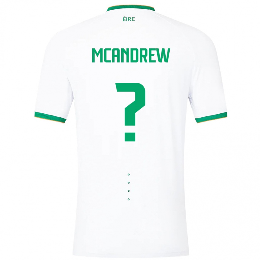 Niño Fútbol Camiseta Irlanda Niall Mcandrew #0 Blanco 2ª Equipación 24-26 México