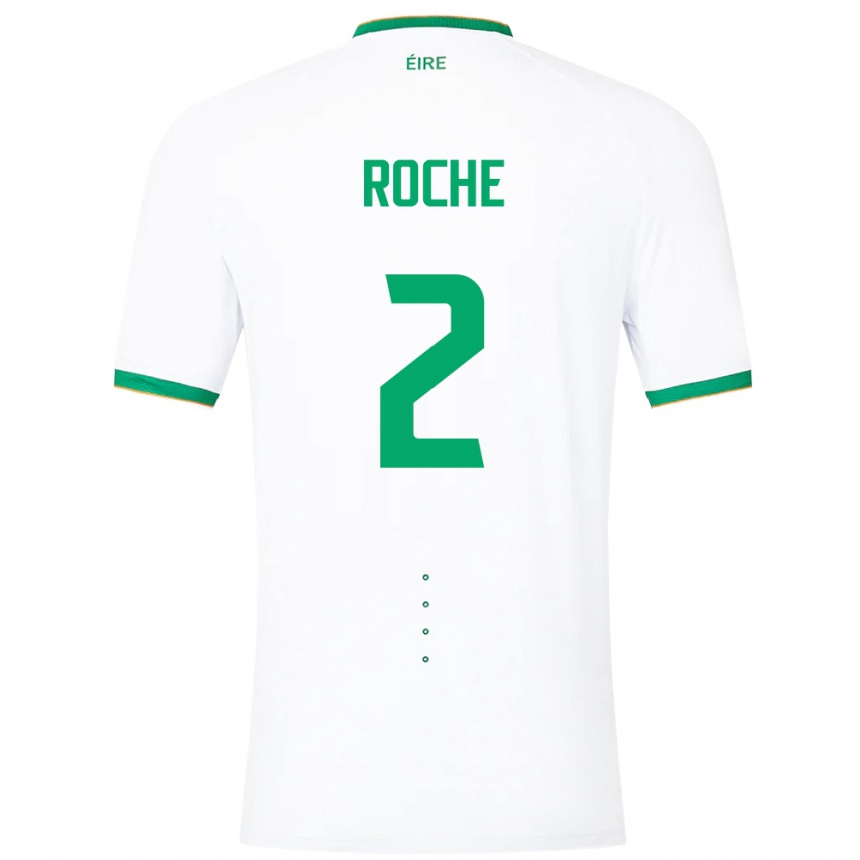 Niño Fútbol Camiseta Irlanda James Roche #2 Blanco 2ª Equipación 24-26 México