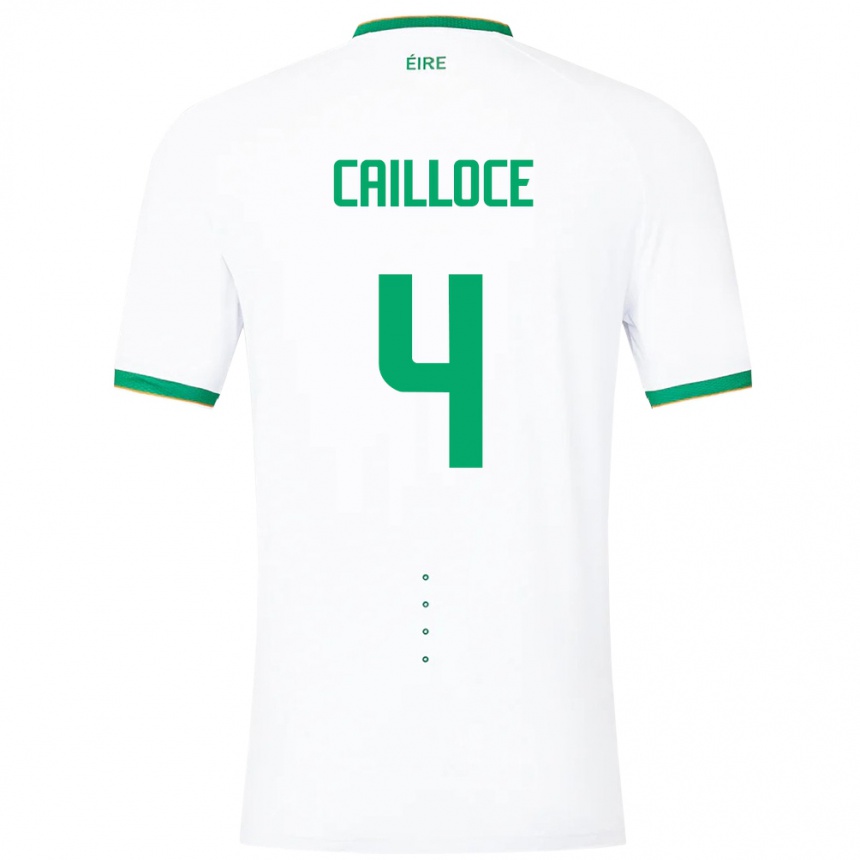 Niño Fútbol Camiseta Irlanda Luca Cailloce #4 Blanco 2ª Equipación 24-26 México