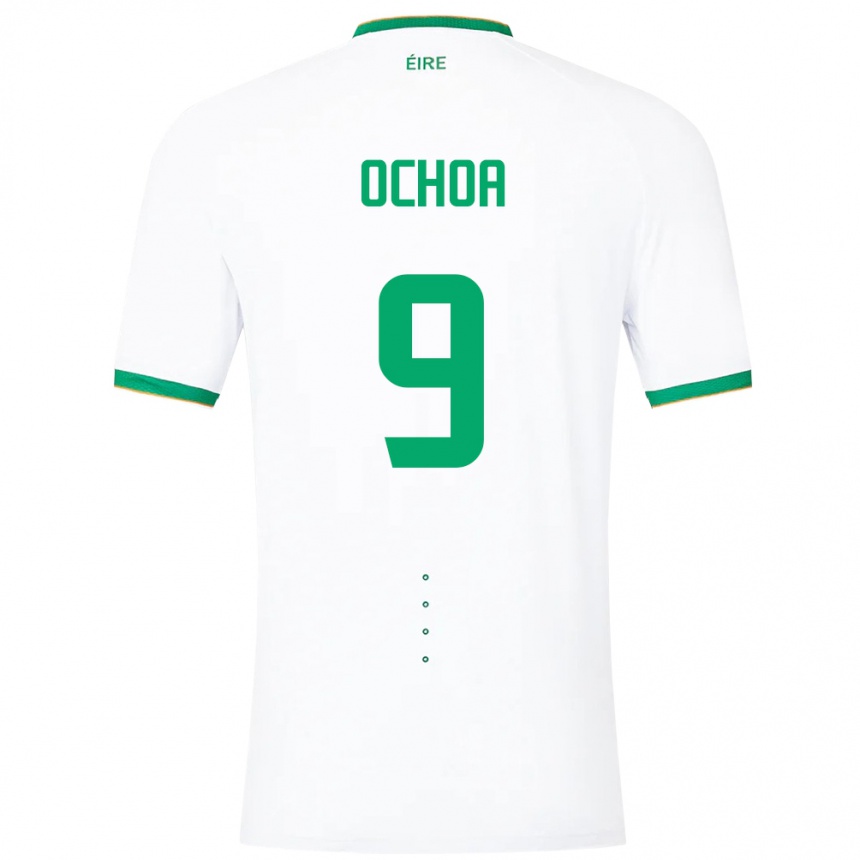Niño Fútbol Camiseta Irlanda Aarón Ochoa #9 Blanco 2ª Equipación 24-26 México