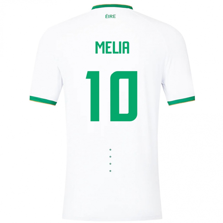 Niño Fútbol Camiseta Irlanda Mason Melia #10 Blanco 2ª Equipación 24-26 México