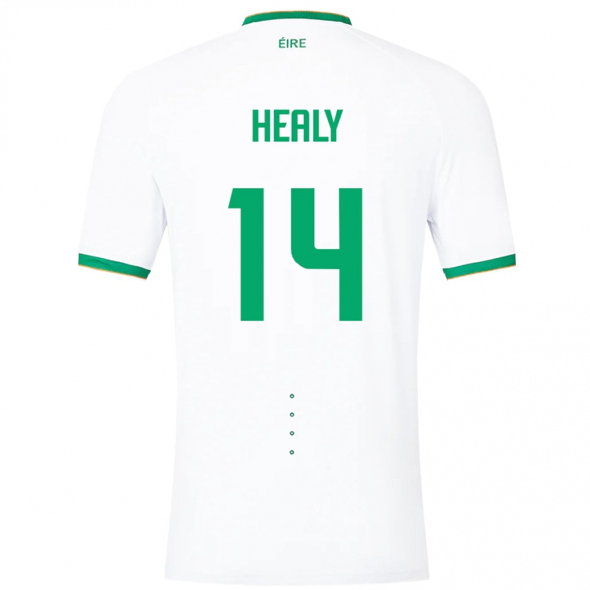 Niño Fútbol Camiseta Irlanda Freya Healy #14 Blanco 2ª Equipación 24-26 México