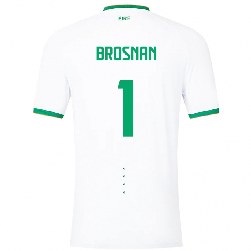 Niño Fútbol Camiseta Irlanda Courtney Brosnan #1 Blanco 2ª Equipación 24-26 México