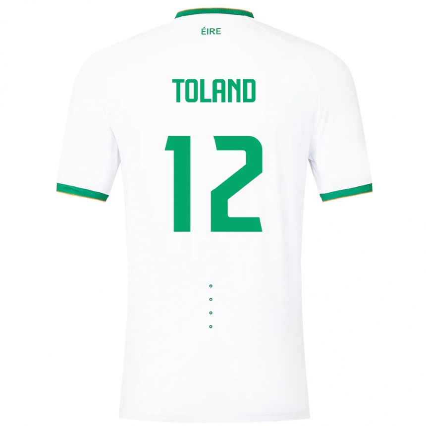 Niño Fútbol Camiseta Irlanda Tyler Toland #12 Blanco 2ª Equipación 24-26 México