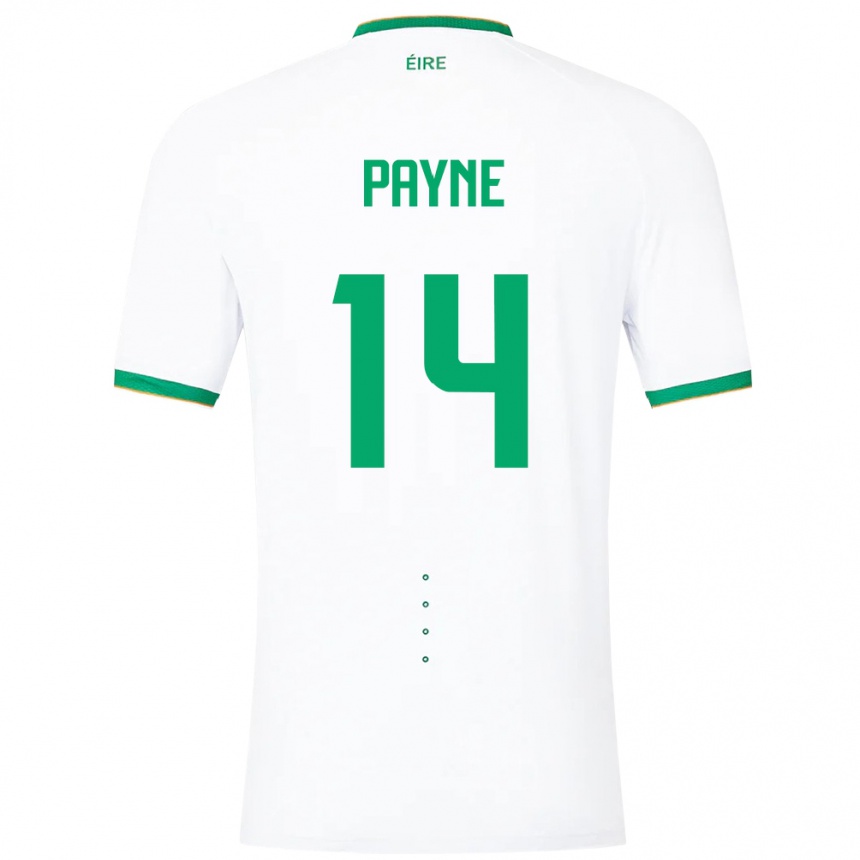 Niño Fútbol Camiseta Irlanda Heather Payne #14 Blanco 2ª Equipación 24-26 México