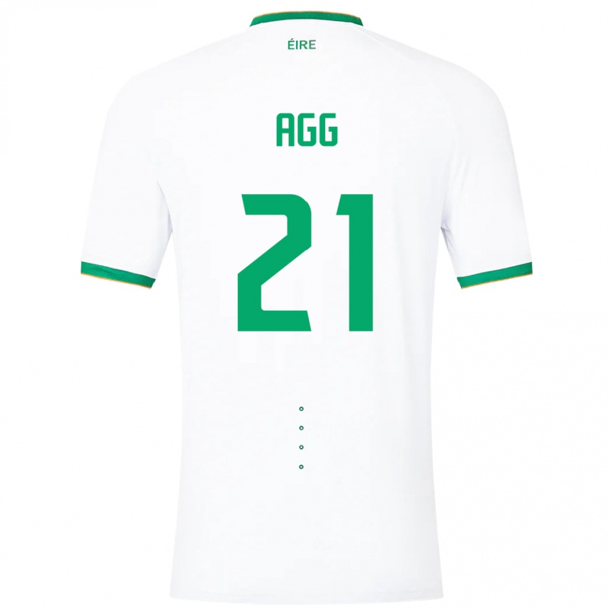 Niño Fútbol Camiseta Irlanda Lily Agg #21 Blanco 2ª Equipación 24-26 México