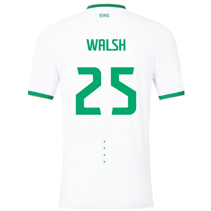 Niño Fútbol Camiseta Irlanda Megan Walsh #25 Blanco 2ª Equipación 24-26 México