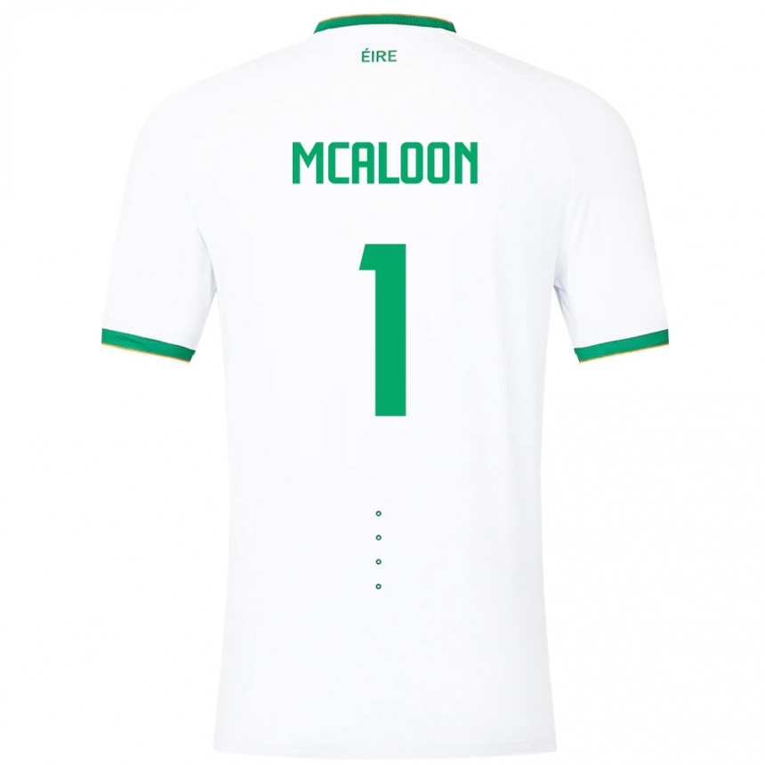 Niño Fútbol Camiseta Irlanda Naoisha Mcaloon #1 Blanco 2ª Equipación 24-26 México