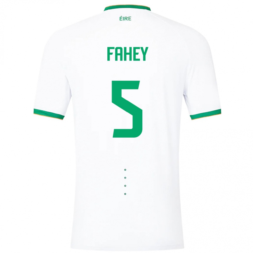 Niño Fútbol Camiseta Irlanda Niamh Fahey #5 Blanco 2ª Equipación 24-26 México