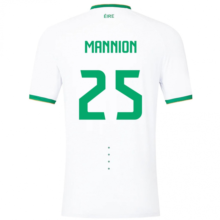 Niño Fútbol Camiseta Irlanda Aoife Mannion #25 Blanco 2ª Equipación 24-26 México