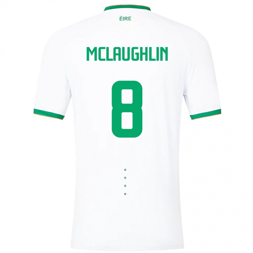 Niño Fútbol Camiseta Irlanda Roma Mclaughlin #8 Blanco 2ª Equipación 24-26 México