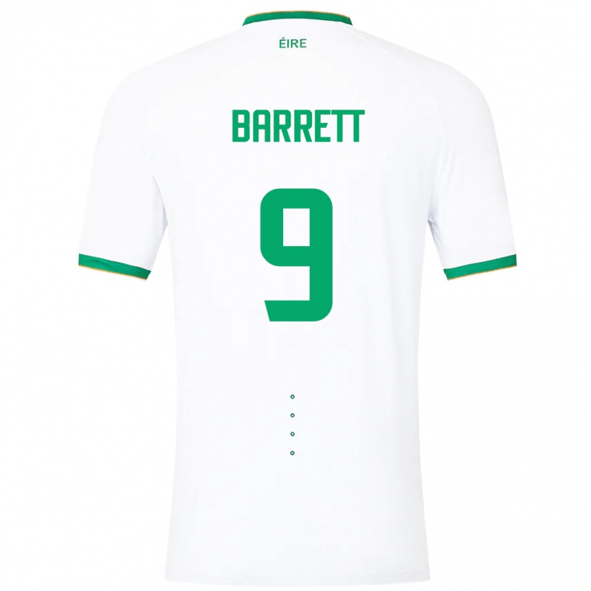 Niño Fútbol Camiseta Irlanda Amber Barrett #9 Blanco 2ª Equipación 24-26 México