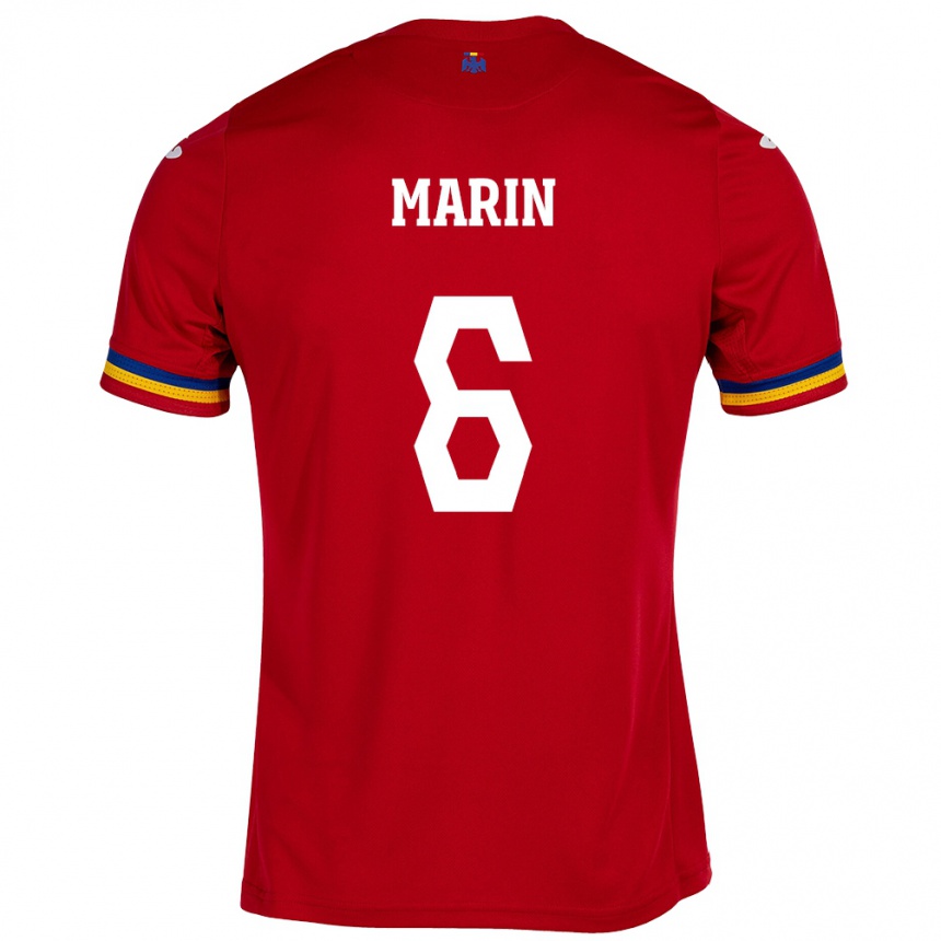 Niño Fútbol Camiseta Rumania Marius Marin #6 Rojo 2ª Equipación 24-26 México