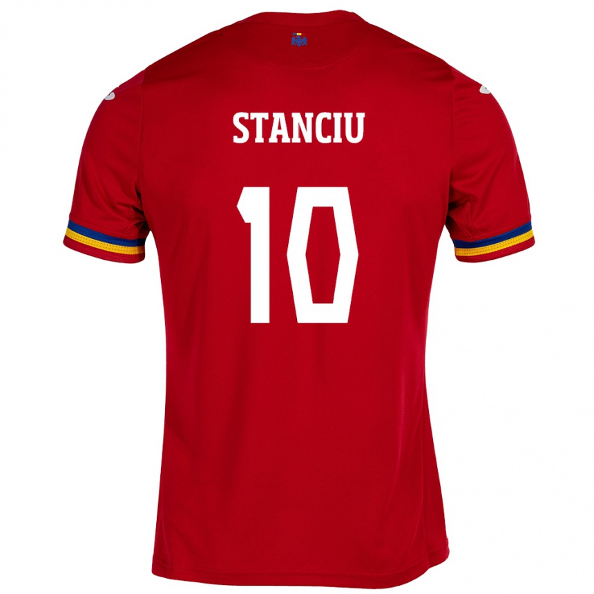 Niño Fútbol Camiseta Rumania Nicolae Stanciu #10 Rojo 2ª Equipación 24-26 México