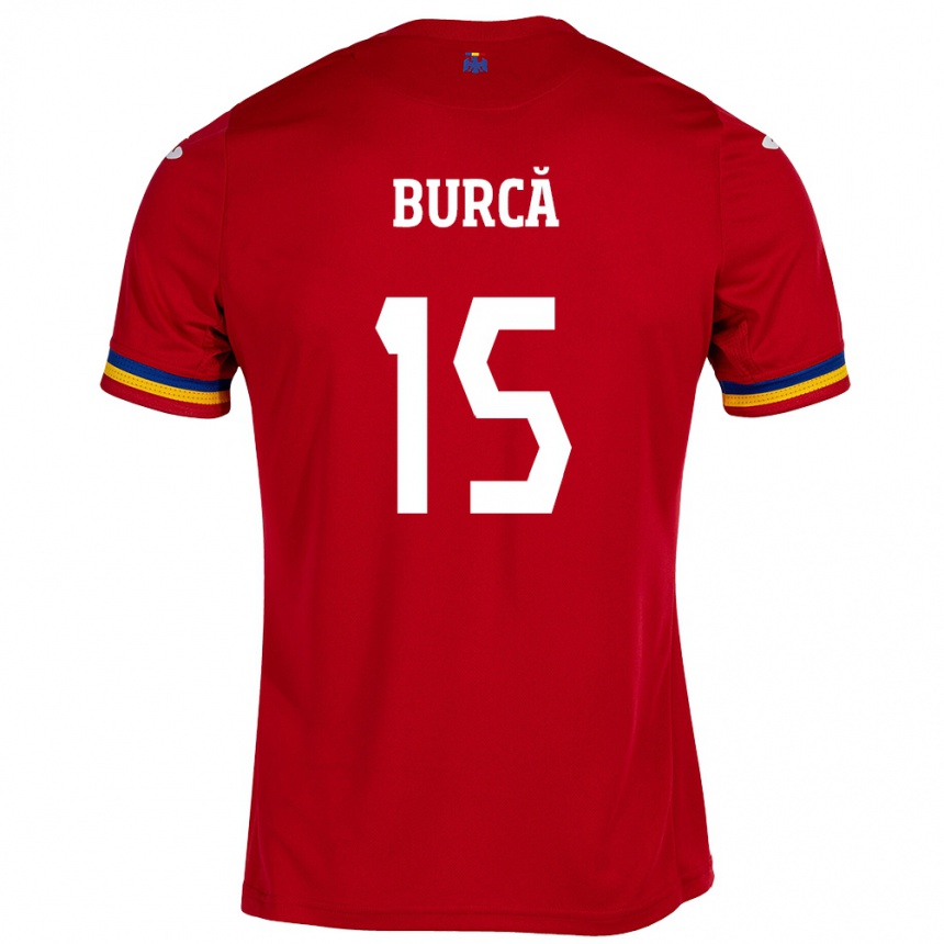 Niño Fútbol Camiseta Rumania Andrei Burcă #15 Rojo 2ª Equipación 24-26 México