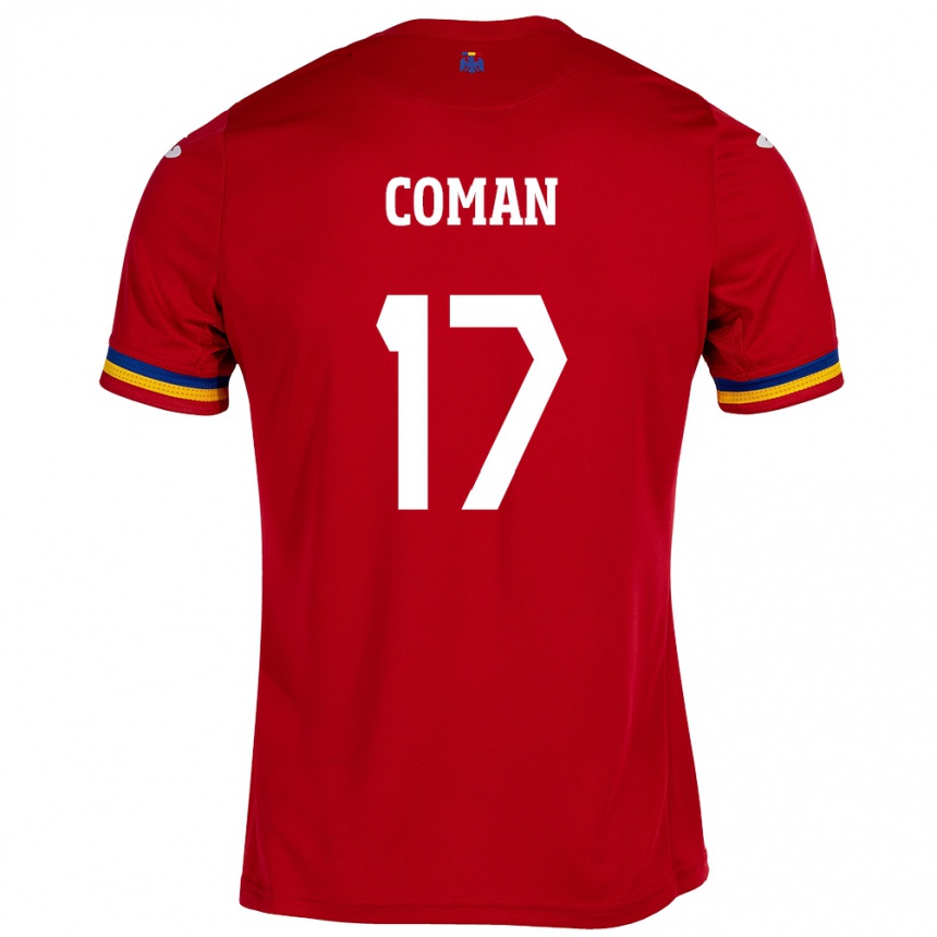 Niño Fútbol Camiseta Rumania Florinel Coman #17 Rojo 2ª Equipación 24-26 México