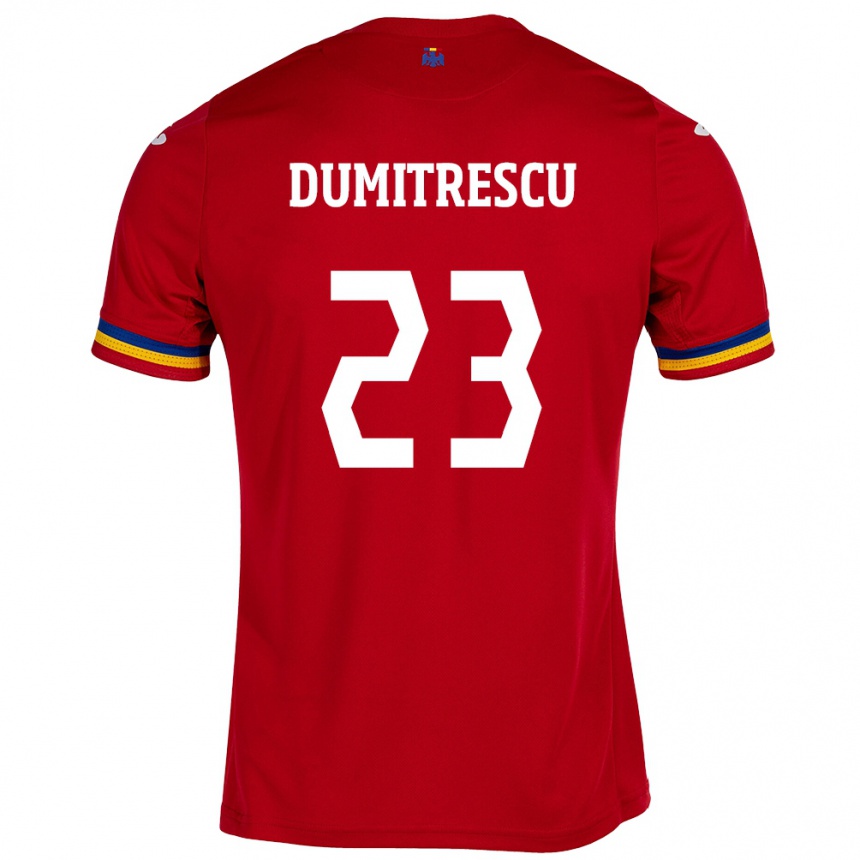 Niño Fútbol Camiseta Rumania Andres Dumitrescu #23 Rojo 2ª Equipación 24-26 México