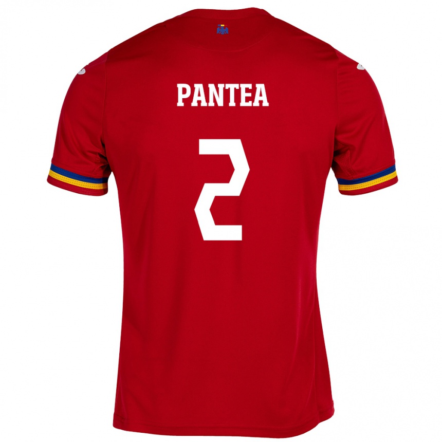 Niño Fútbol Camiseta Rumania Alexandru Pantea #2 Rojo 2ª Equipación 24-26 México