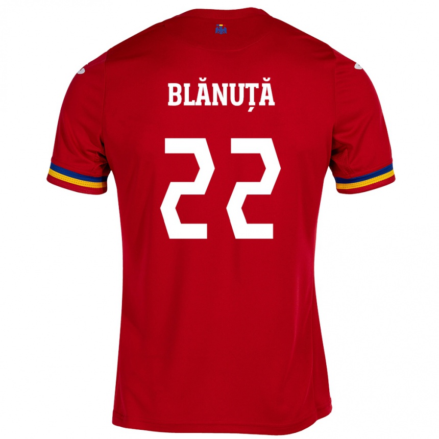 Niño Fútbol Camiseta Rumania Vladislav Blănuță #22 Rojo 2ª Equipación 24-26 México