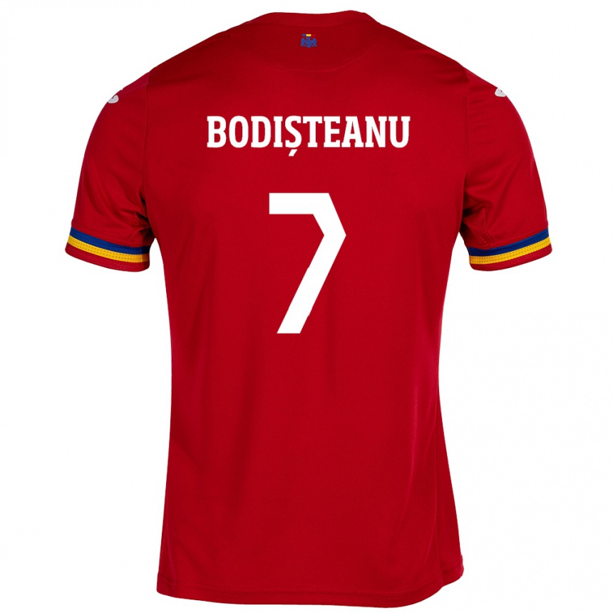 Niño Fútbol Camiseta Rumania Ștefan Bodișteanu #7 Rojo 2ª Equipación 24-26 México