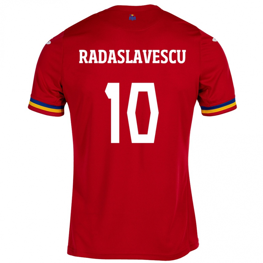 Niño Fútbol Camiseta Rumania Eduard Radaslavescu #10 Rojo 2ª Equipación 24-26 México