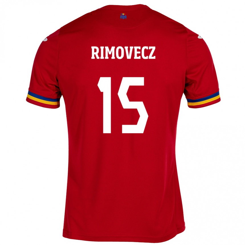 Niño Fútbol Camiseta Rumania Sergiu Rimovecz #15 Rojo 2ª Equipación 24-26 México