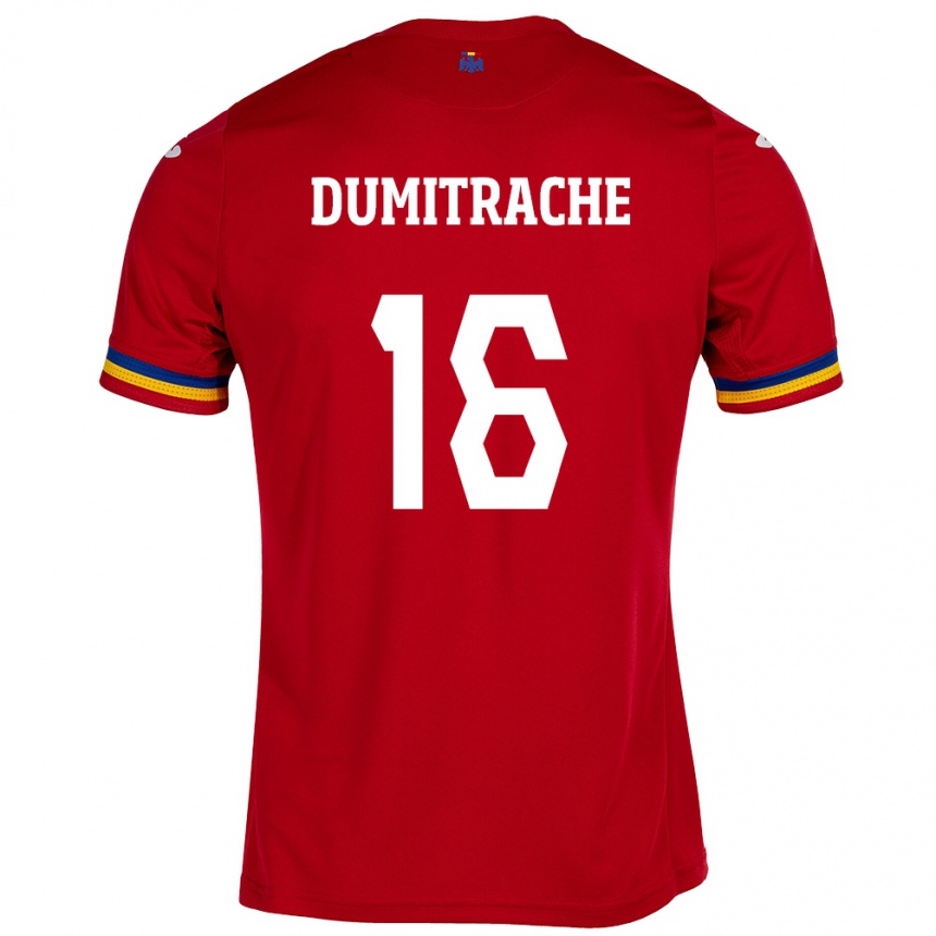 Niño Fútbol Camiseta Rumania Valentin Dumitrache #16 Rojo 2ª Equipación 24-26 México