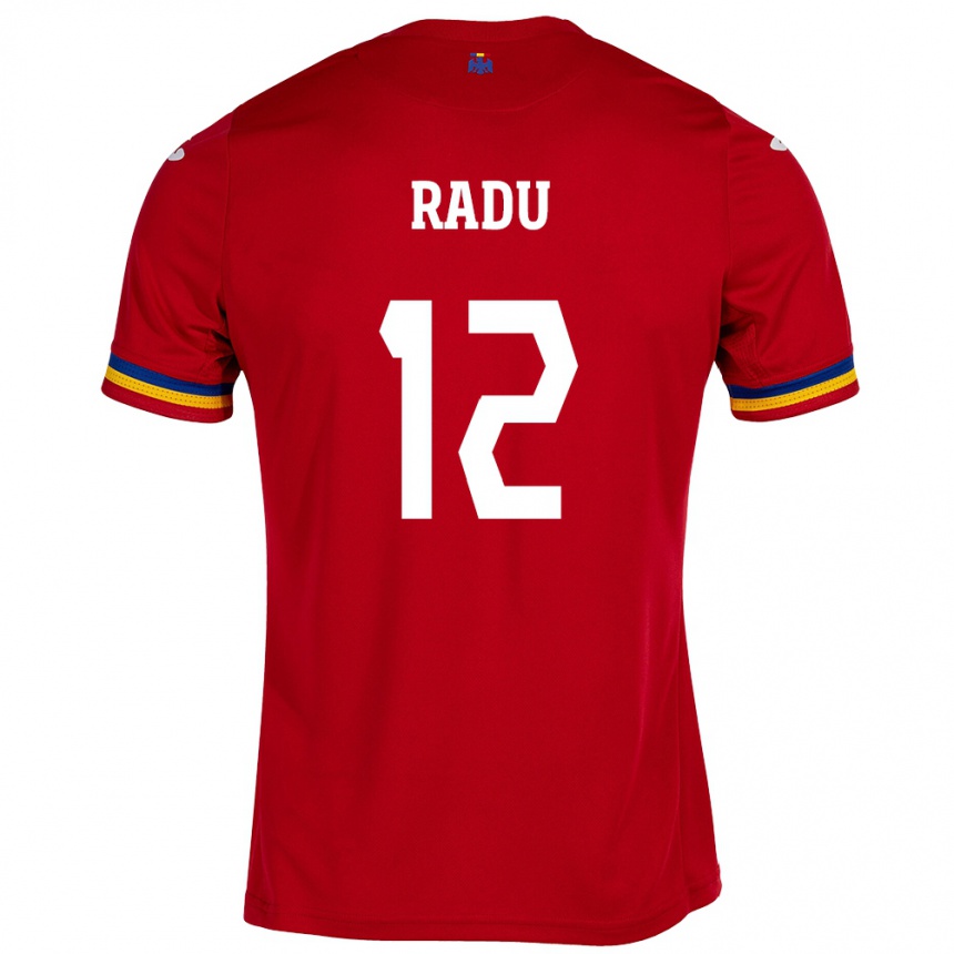 Niño Fútbol Camiseta Rumania Riccardo Radu #12 Rojo 2ª Equipación 24-26 México