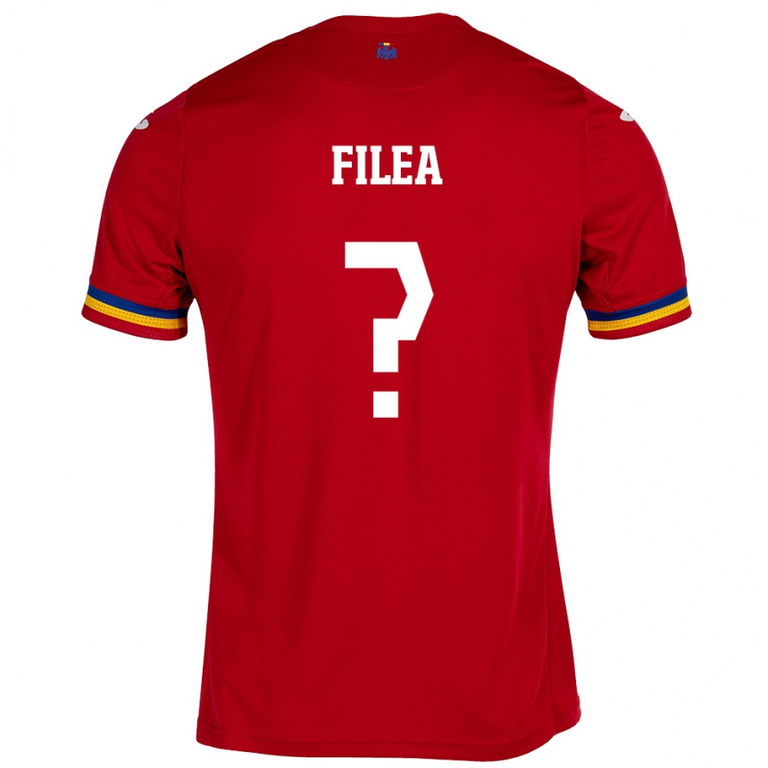 Niño Fútbol Camiseta Rumania Andrei Filea #0 Rojo 2ª Equipación 24-26 México