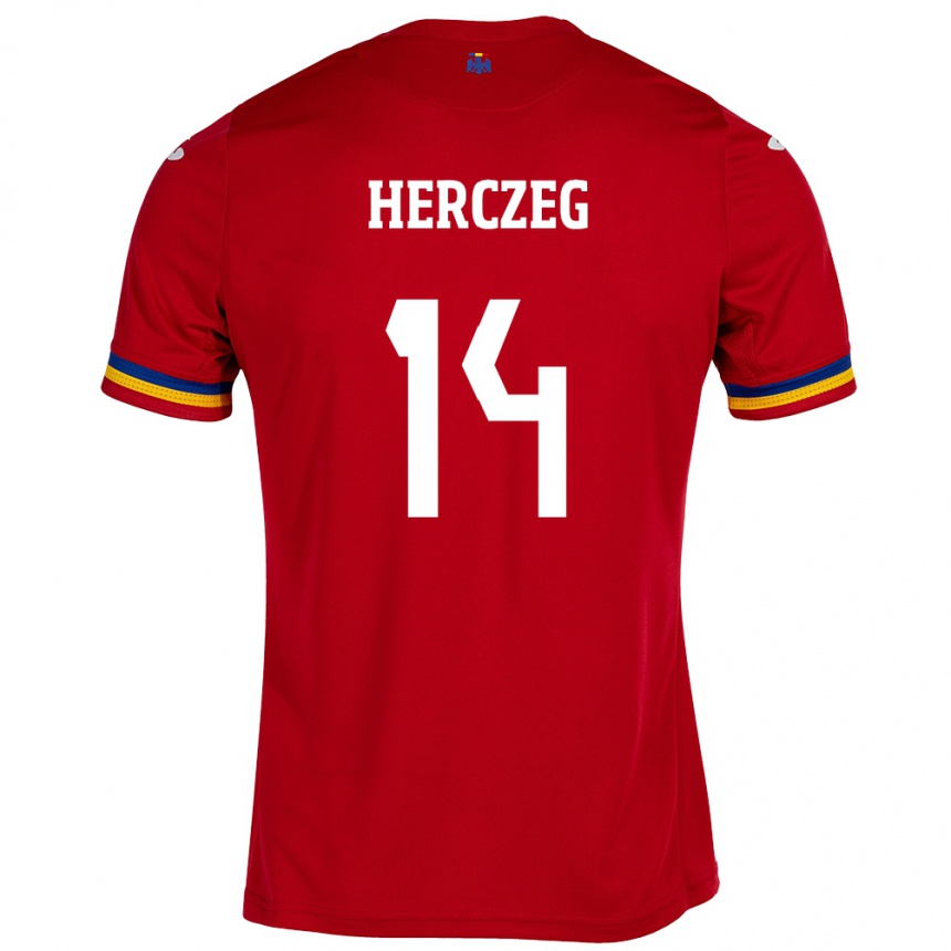 Niño Fútbol Camiseta Rumania Andrea Herczeg #14 Rojo 2ª Equipación 24-26 México