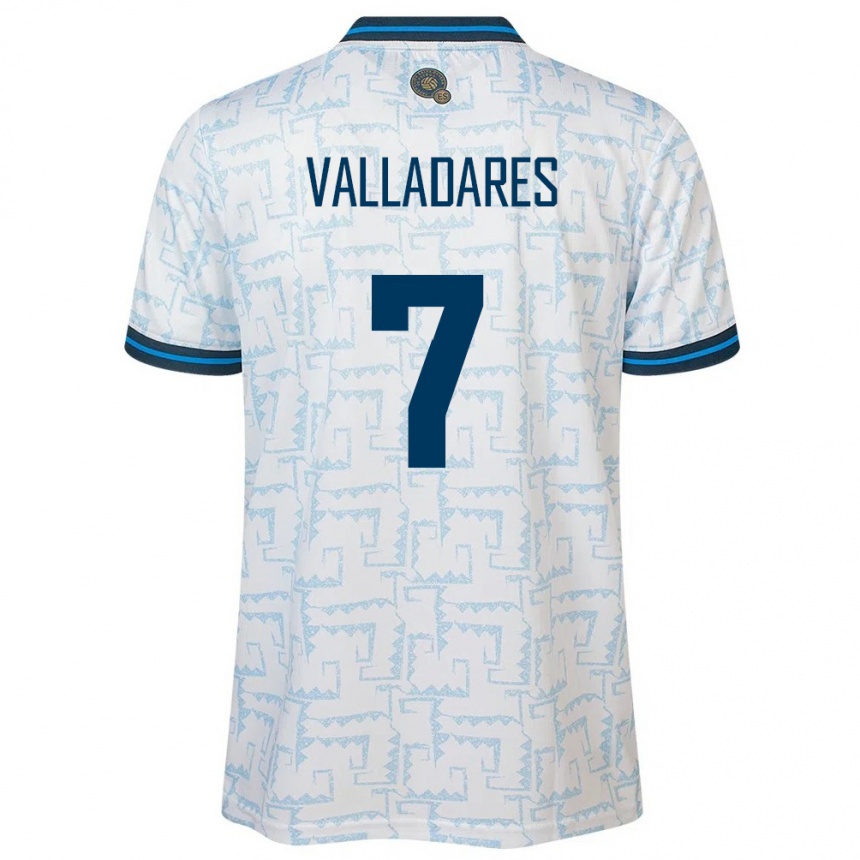 Niño Fútbol Camiseta El Salvador Jefferson Valladares #7 Blanco 2ª Equipación 24-26 México