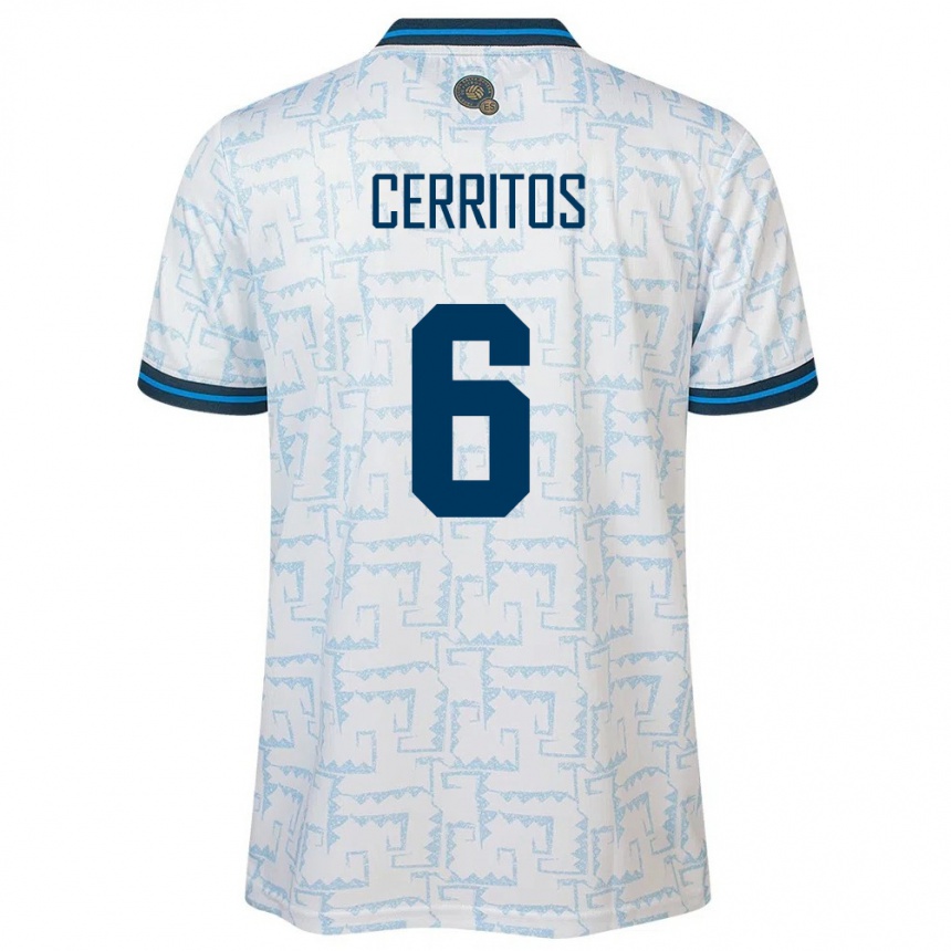 Niño Fútbol Camiseta El Salvador Mauricio Cerritos #6 Blanco 2ª Equipación 24-26 México