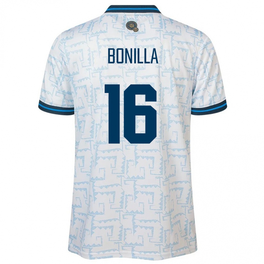 Niño Fútbol Camiseta El Salvador Elmer Bonilla #16 Blanco 2ª Equipación 24-26 México