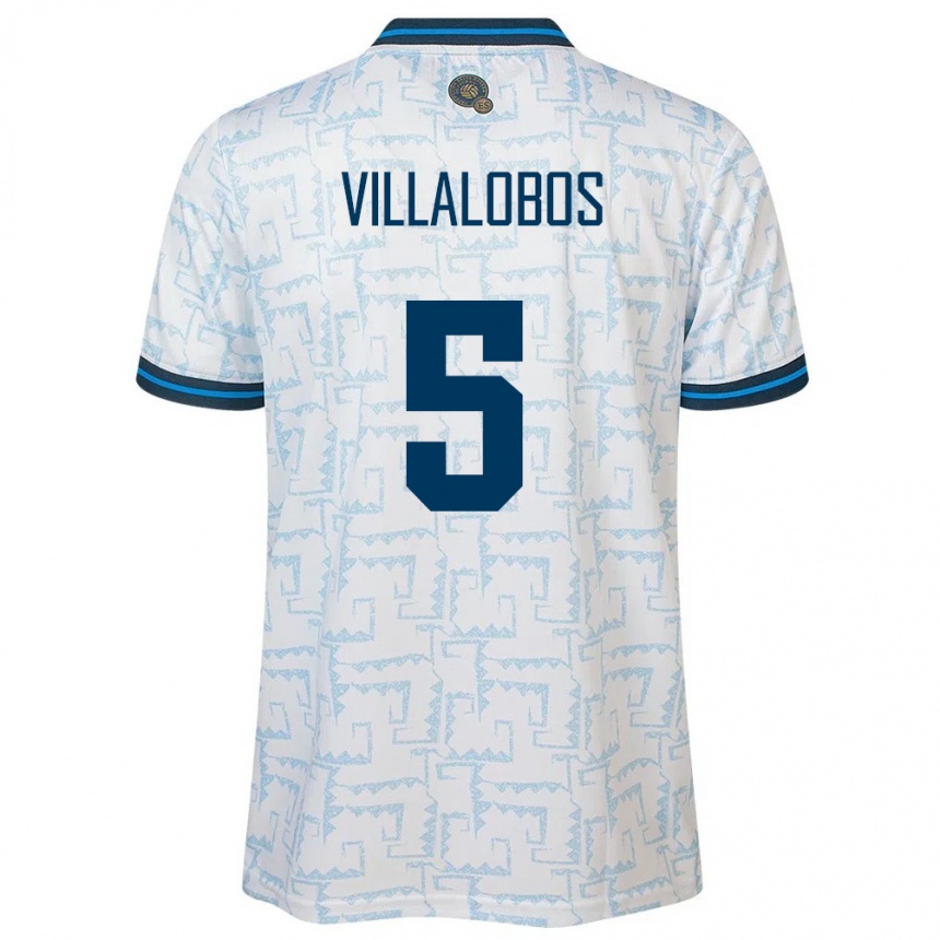 Niño Fútbol Camiseta El Salvador Kristian Villalobos #5 Blanco 2ª Equipación 24-26 México