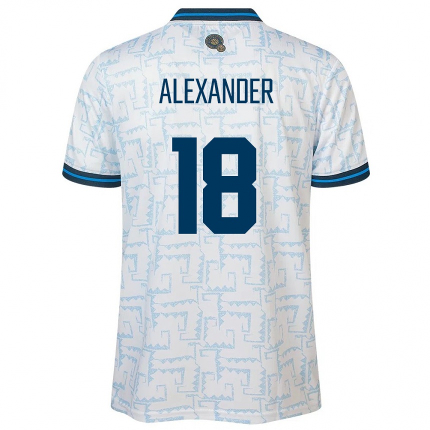 Niño Fútbol Camiseta El Salvador Alexander Aguilar #18 Blanco 2ª Equipación 24-26 México