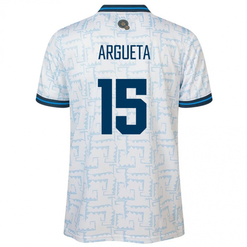 Niño Fútbol Camiseta El Salvador Germán Argueta #15 Blanco 2ª Equipación 24-26 México