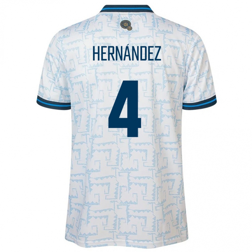 Niño Fútbol Camiseta El Salvador Elaily Hernández #4 Blanco 2ª Equipación 24-26 México