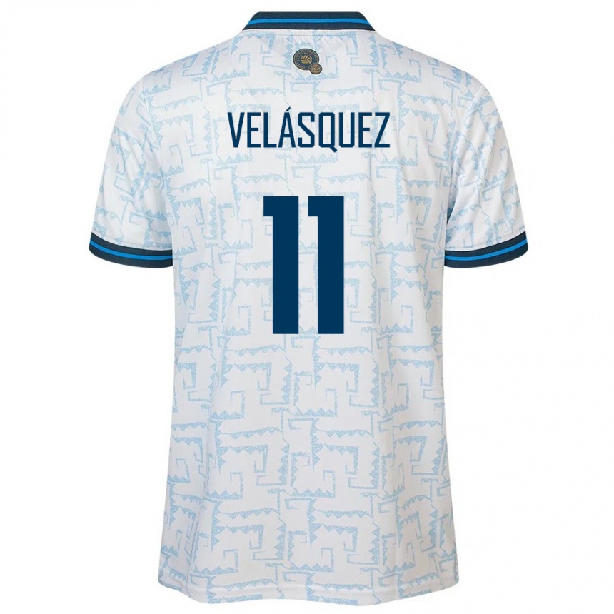 Niño Fútbol Camiseta El Salvador Jackeline Velásquez #11 Blanco 2ª Equipación 24-26 México