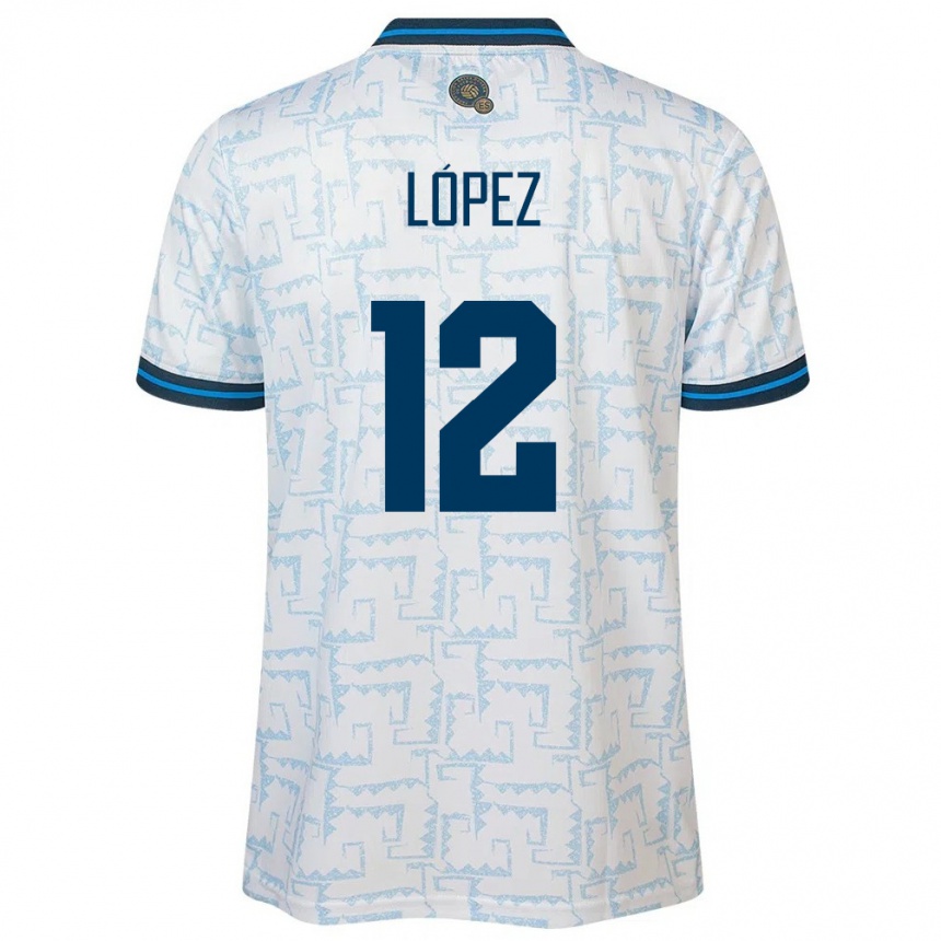 Niño Fútbol Camiseta El Salvador Abigaíl López #12 Blanco 2ª Equipación 24-26 México