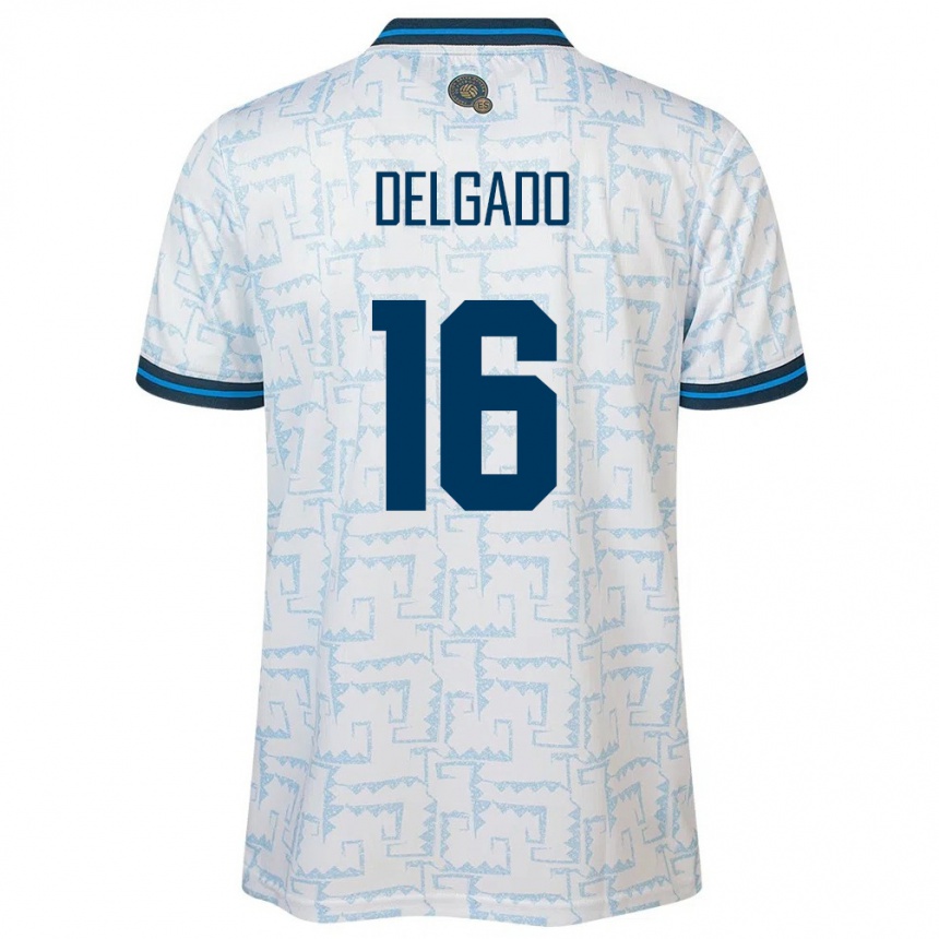 Niño Fútbol Camiseta El Salvador Vasthy Delgado #16 Blanco 2ª Equipación 24-26 México