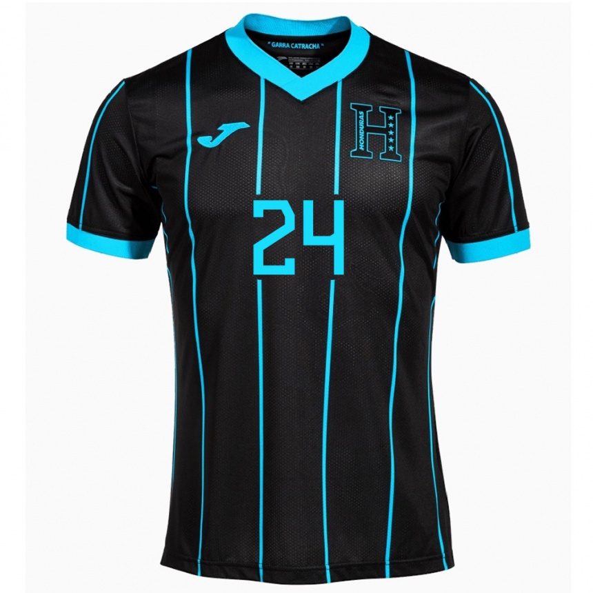 Niño Fútbol Camiseta Honduras Daniel Carter #24 Negro 2ª Equipación 24-26 México