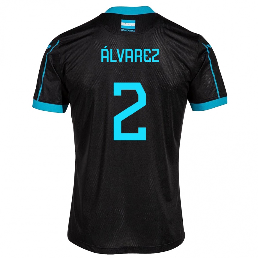 Niño Fútbol Camiseta Honduras Kevin Álvarez #2 Negro 2ª Equipación 24-26 México