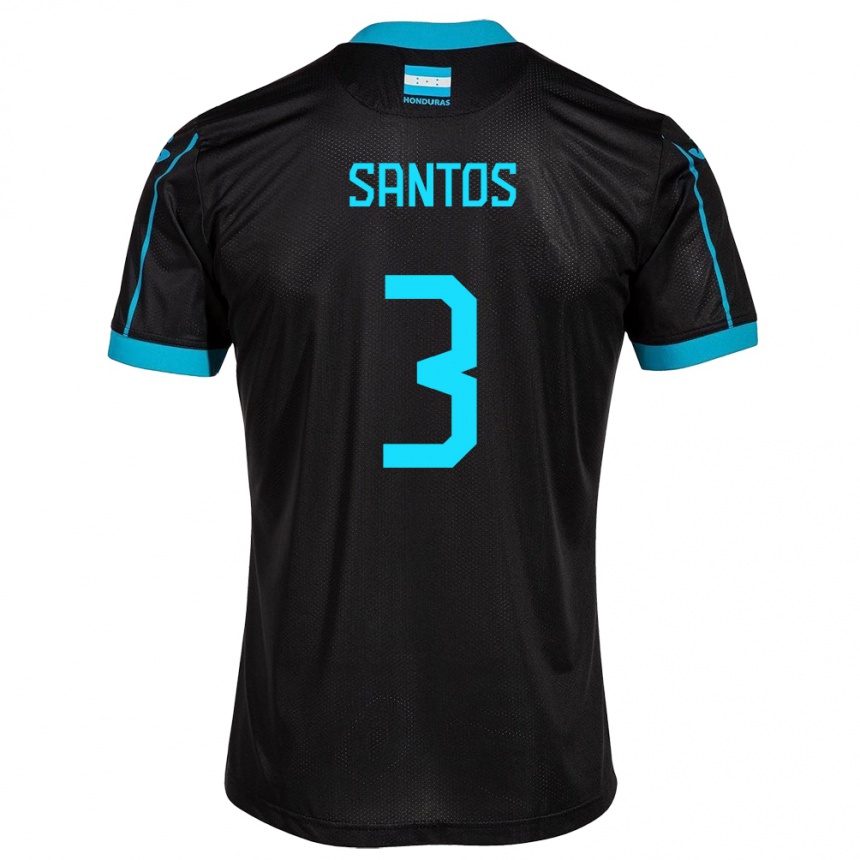 Niño Fútbol Camiseta Honduras Marcelo Santos #3 Negro 2ª Equipación 24-26 México