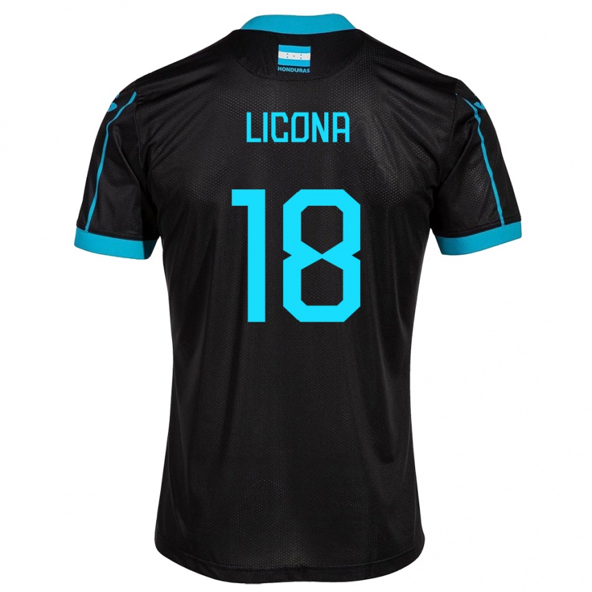 Niño Fútbol Camiseta Honduras Marlon Licona #18 Negro 2ª Equipación 24-26 México