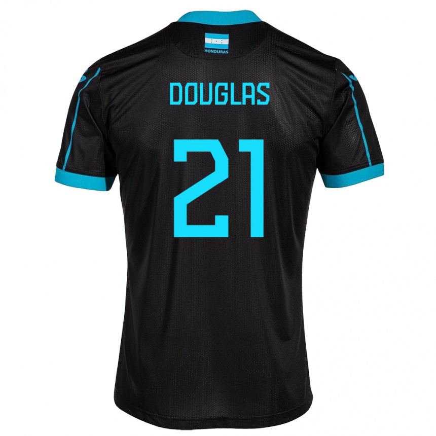 Niño Fútbol Camiseta Honduras Douglas Martínez #21 Negro 2ª Equipación 24-26 México