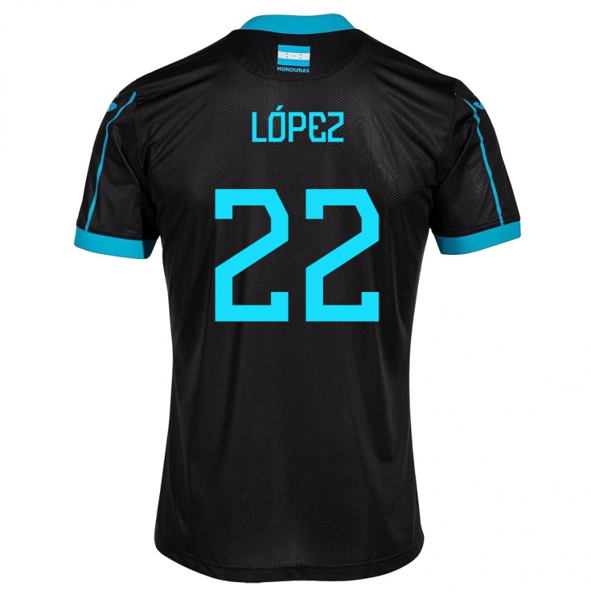 Niño Fútbol Camiseta Honduras Luis López #22 Negro 2ª Equipación 24-26 México