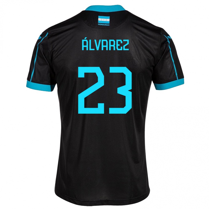 Niño Fútbol Camiseta Honduras Jorge Álvarez #23 Negro 2ª Equipación 24-26 México